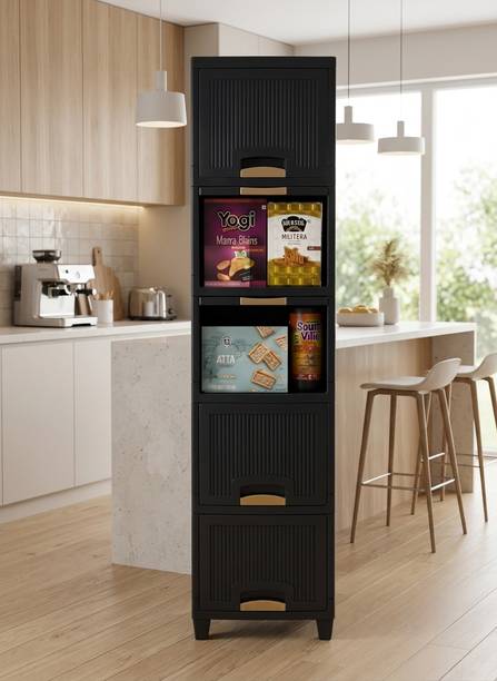 HUMBLE KART Multi Layers Black Colour Collapsible Wardrobe PP Collapsible Wardrobe