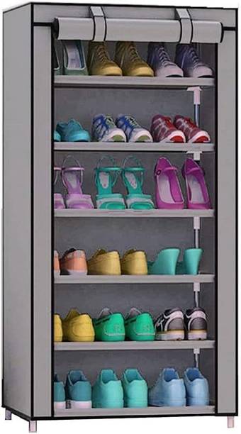 ZENVEXYO ZENVEXYO Portable Space Saving 6 Layer Plastic Shoe Rack Organizer Stand PP Collapsible Wardrobe