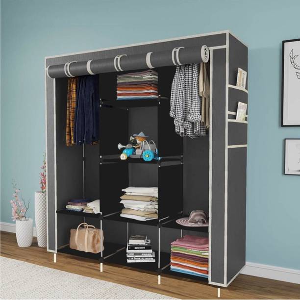 SHOEVAULT Closet for Clothes Almira Micro Fiber Collapsible Wardrobe