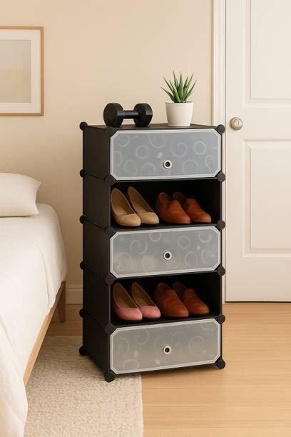 KriShyam Portable Shoe Rack Organizer, Plastic Cube S...