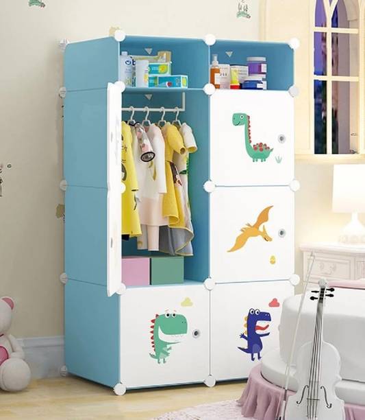 MEVIGO 6-Door 8-Shelf Plastic Collapsible Cupboard PC Collapsible Wardrobe