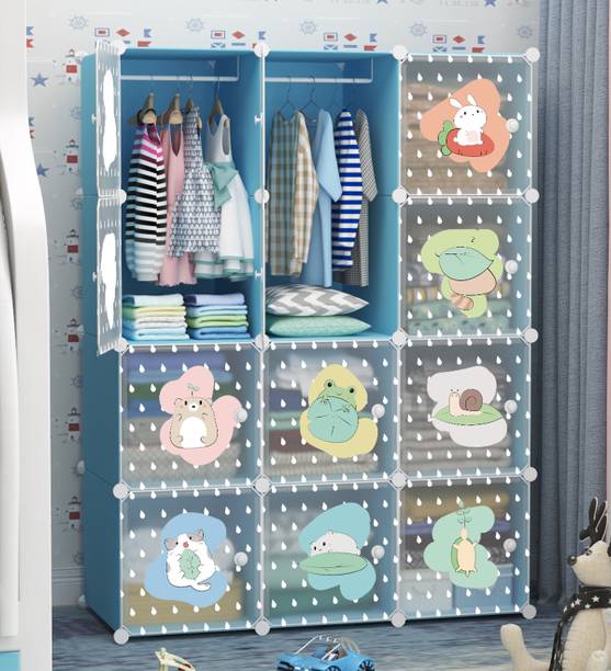 Sasimo 12-Door 12-Shelf Plastic kids Collapsible Cupboard PC Collapsible Wardrobe