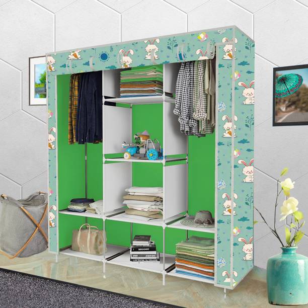 KushHome C1 Printed Wardrobe Carbon Steel Collapsible Wardrobe
