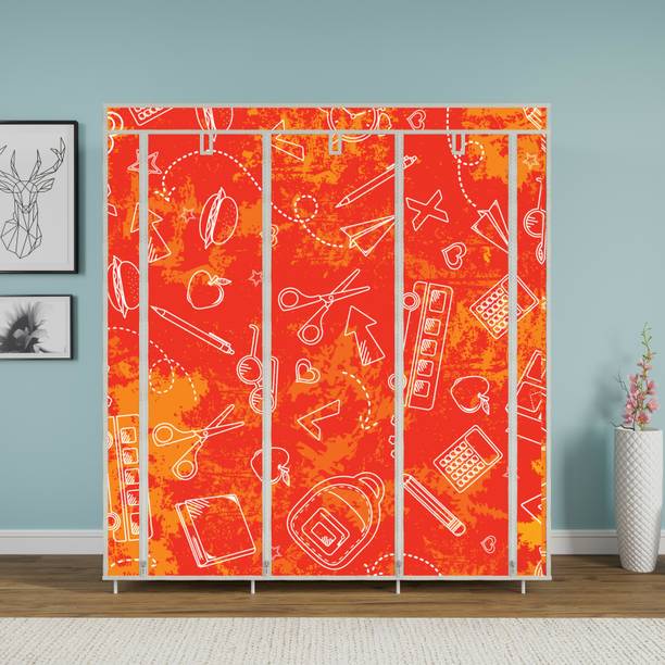 Home Reserve Digital School Pattern Printed Carbon Steel Collapsible Wardrobe
