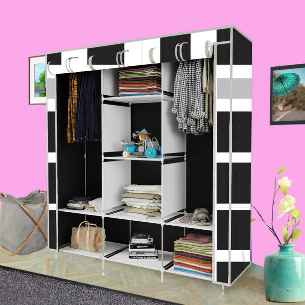 KushHome C1 Printed Wardrobe Carbon Steel Collapsible Wardrobe