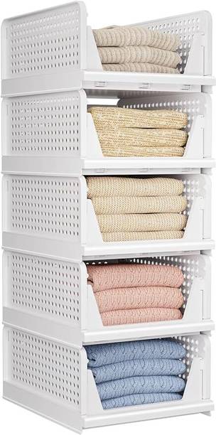 Novatic Modern Wardrobe Organizer for Clothes Foldable & Stackable Almirah / Cupboard PP Collapsible Wardrobe