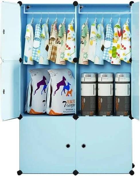 LUHI 6-Door 6-Shelf Plastic almirah for kids, almirah of clothes ,cupboard PC Collapsible Wardrobe