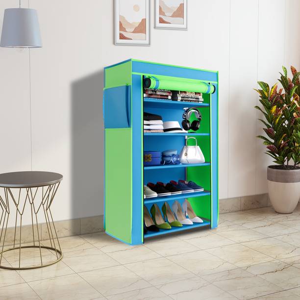 Flipkart Perfect Homes plastic pipes & 5 shelf covered Plastic Collapsible Shoe Stand