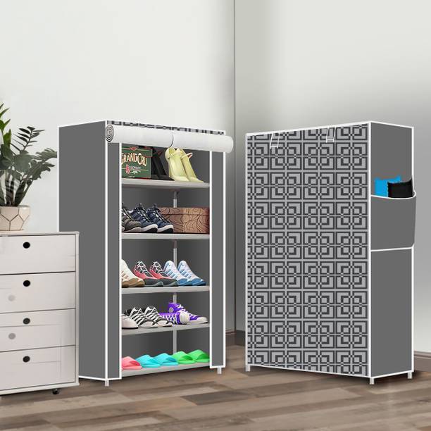Scholars Collapsible Shoe Rack – Plastic 5 Tier Foldable Organizer for Home & Entry Use Plastic Collapsible Shoe Stand