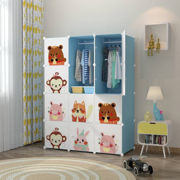 EXVITO 12-Door 12-Shelf Plastic almirah for kids, almirah of clothes ,cupboard clothes PC Collapsible Wardrobe