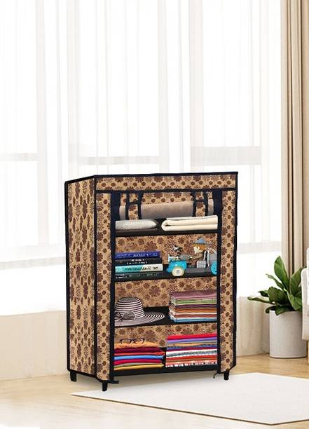 SANAMSTORE Compact Collapsible Wardrobe 4 Layer Cloth Organizer for Clothes Carbon Steel Collapsible Wardrobe