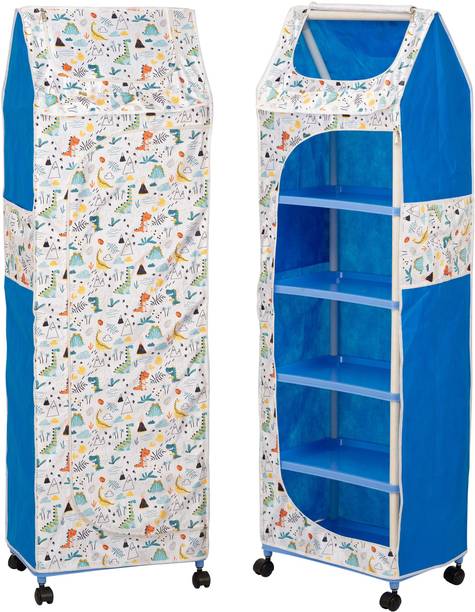 Seshekhu 1 Door 6 Shelf Fabric Plastic PVC Collapsible Wardrobe