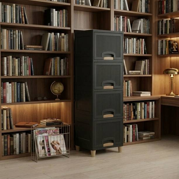 Suptikes Multi layer Plastic Storage Cabinet for Clothes with Spacious Drawers PP Collapsible Wardrobe