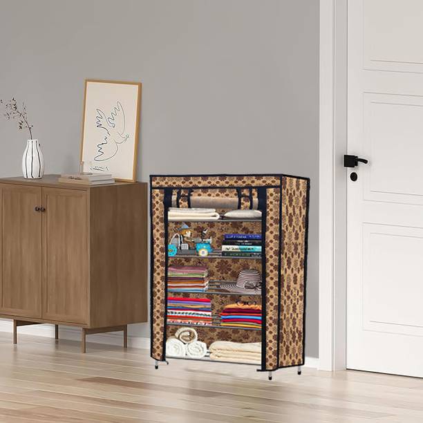 SANAMSTORE Modern Finish Metal Collapsible Wardrobe 5 Layer Easy to Assemble Carbon Steel Collapsible Wardrobe