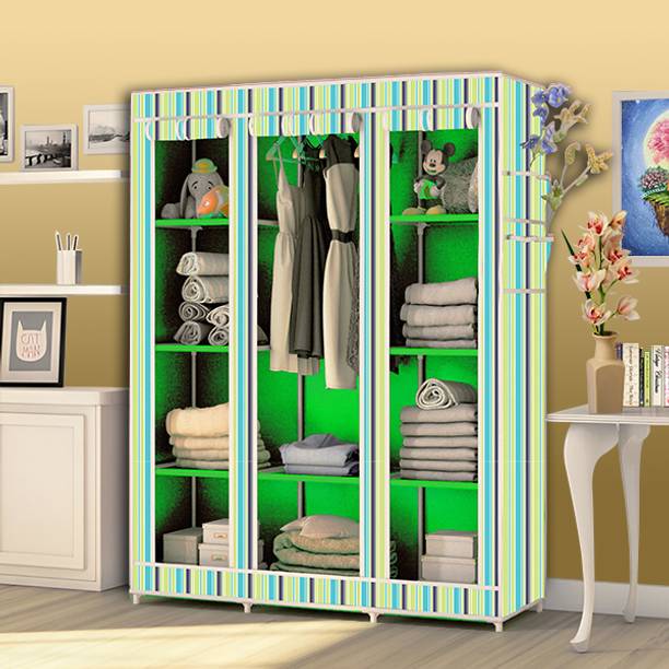 KushHome C2 Printed Wardrobe Carbon Steel Collapsible Wardrobe