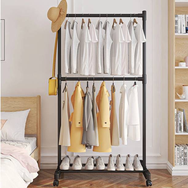 Sasimo 1 Door 2 Shelf Open Coat clothes hanger stand PP PC Collapsible Wardrobe