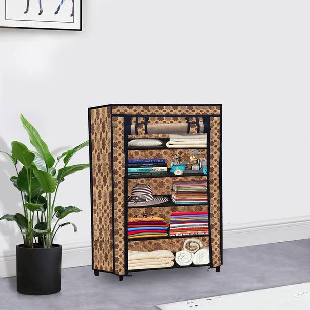 SANAMSTORE Durable Collapsible Wardrobe 5 Layer Storage Organizer for Bedroom Carbon Steel Collapsible Wardrobe