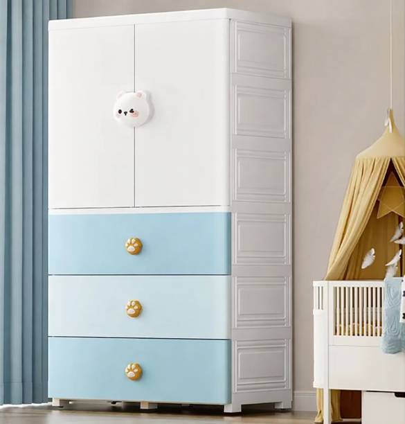 Sasimo 1-Wardrobe 3-Drawer 4-Shelf Plastic foldable Cupboard PC Collapsible Wardrobe