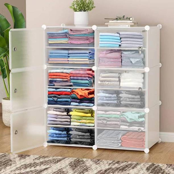 Sasimo 6-Door 12-Shelf Plastic Collapsible Cupboard PC Collapsible Wardrobe