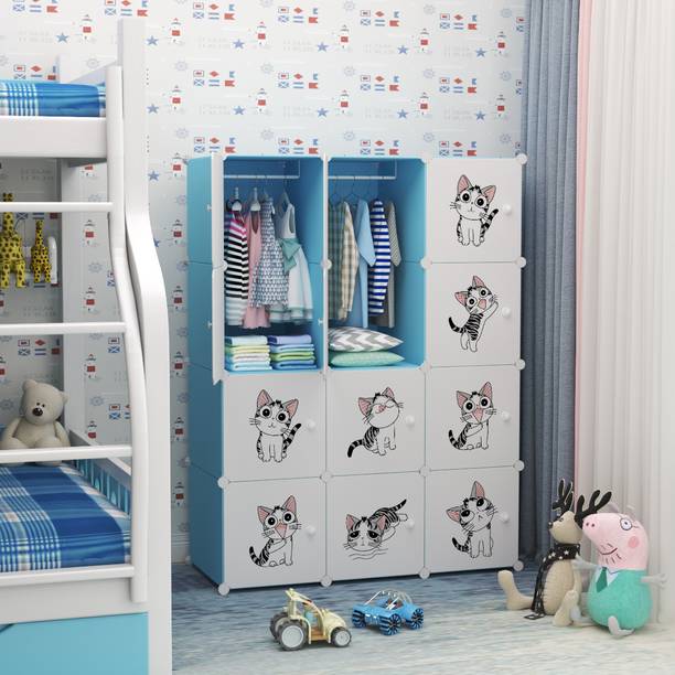 Keekos 12-Door 12-Shelf Plastic kids Collapsible Cupboard PC Collapsible Wardrobe PP Collapsible Wardrobe