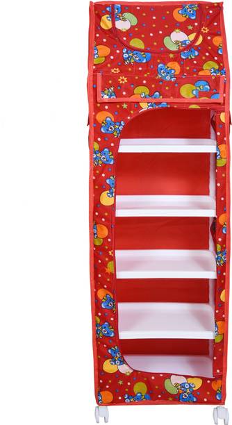 FurniGully Baby 6 Shelve Unbreakable Material PVC Collapsible Wardrobe