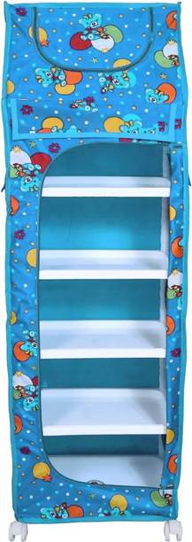 DIEKUCHE 1 Door 6 Shelf Open Plastic PP Collapsible Wardrobe