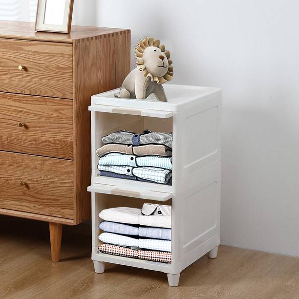 Sasimo 2-Door 2-Shelf Plastic foldable Cupboard PC Collapsible Wardrobe
