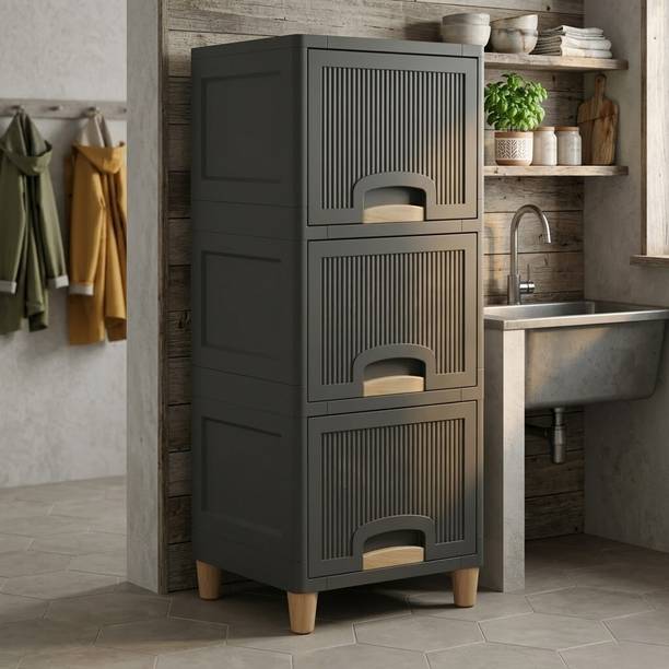 GROTHEORY Multi layer Plastic Storage Cabinet for Clothes with Spacious Drawers PP Collapsible Wardrobe