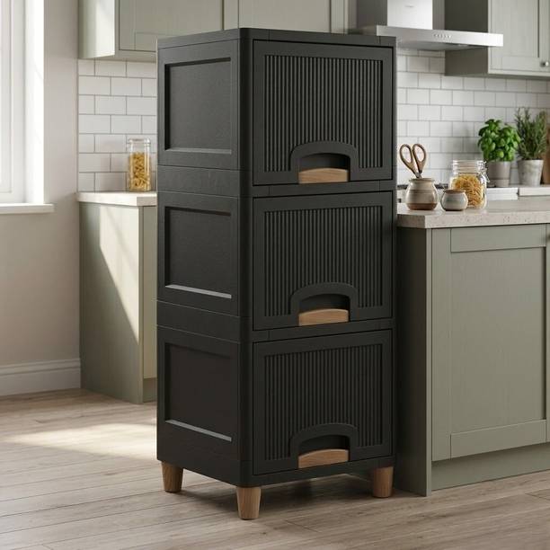 Suptikes Multi layer Plastic Storage Cabinet for Clothes with Spacious Drawers PP Collapsible Wardrobe