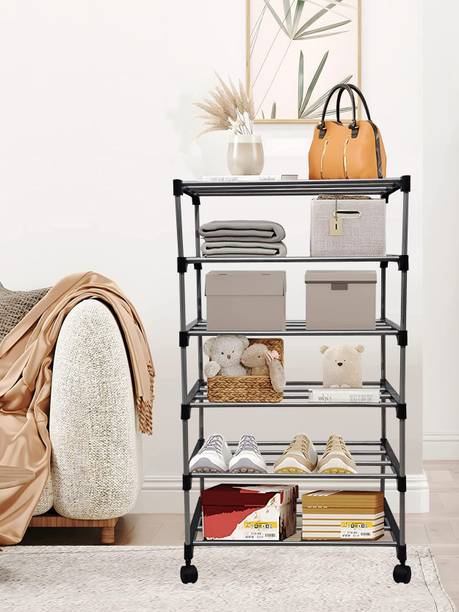 KOnline Metallic Wardrobe & Collapsible, 6 Shelves, Carbon Steel Carbon Steel Collapsible Wardrobe