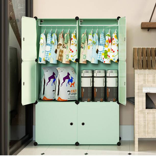 Owme 6-Door 6-Shelf Plastic kids Collapsible Cupboard for Kids and PC Collapsible Wardrobe