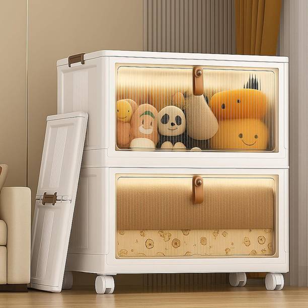 Sasimo 2-Door 2-Shelf Plastic foldable Cupboard PC Collapsible Wardrobe