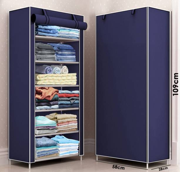 ZENVEXYO plastic pipe Organizer ,1 Door 6 LAYER PP Collapsible Wardrobe