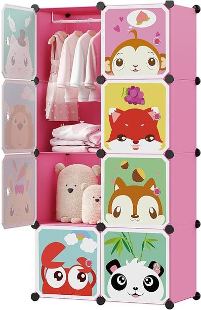 Sampri 8-Door 8-Shelf Plastic Collapsible PC Collapsible Wardrobe