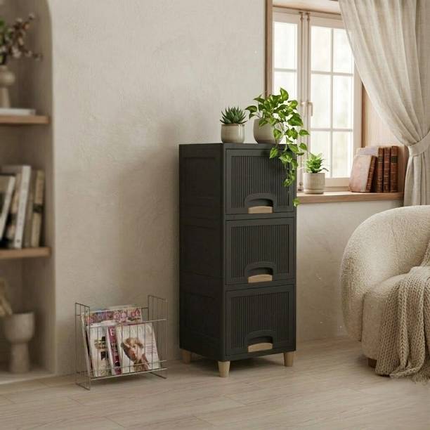 Suptikes Multi layer Plastic Storage Cabinet for Clothes with Spacious Drawers PP Collapsible Wardrobe
