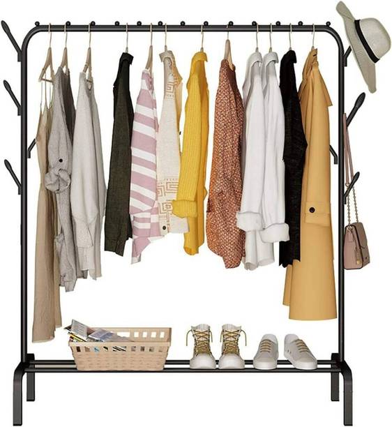 CITRODA 1 Door 2 Shelf Open Coat clothes hanger stand PP CarbonSteelCollapsible Wardrobe PP Collapsible Wardrobe