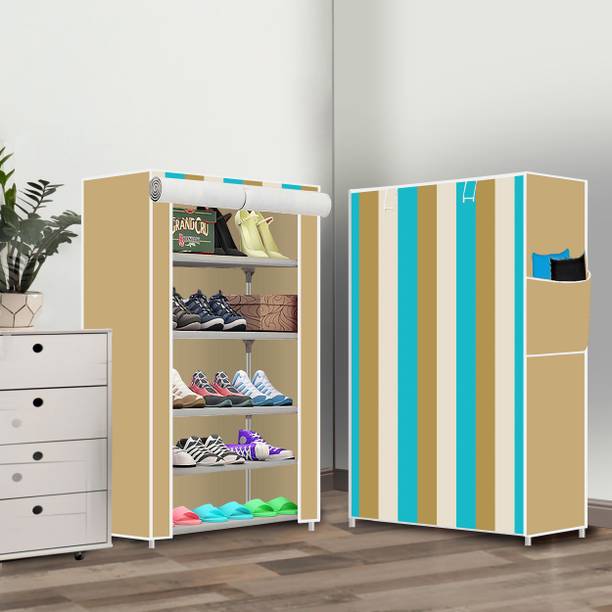Scholars Collapsible Shoe Rack – Plastic 5 Tier Foldable Organizer for Home & Entry Use Plastic Collapsible Shoe Stand