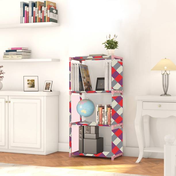 TRILLLIUM Bedroom – 4 Shelf Foldable Almirah, Portable Clothes Storage Rack for Home Carbon Steel Collapsible Wardrobe