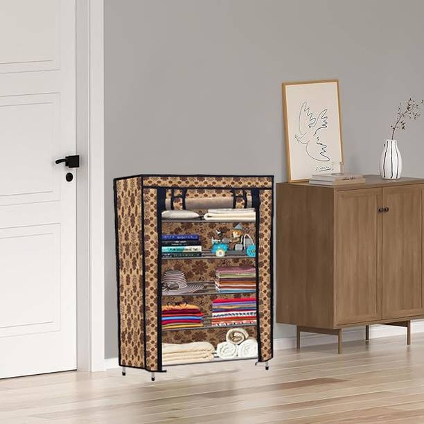 SANAMSTORE Metal Collapsible Wardrobe 5 Layer Durable Storage Easy to Install Carbon Steel Collapsible Wardrobe
