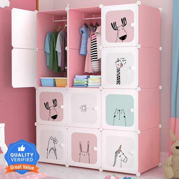 Sasimo 12-Door 12-Shelf Plastic kids Collapsible Cupboard PC Collapsible Wardrobe