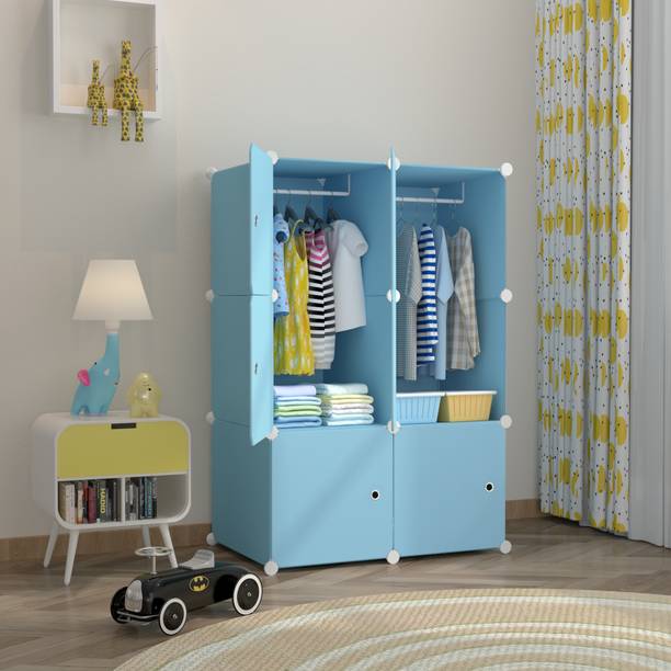 Etoly 6-Door 6-Shelf Plastic kids Collapsible Cupboard clothes rack PC Collapsible Wardrobe