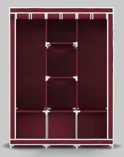 vipash 3 door 8 layer portable wardrobe for cloth shoe Carbon Steel Collapsible Wardrobe