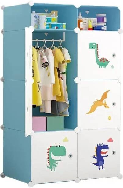 LUHI 6-Door 8-Shelf Plastic almirah for kids, almirah of clothes ,cupboard PC Collapsible Wardrobe