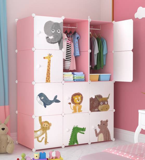 Sasimo 12-Door 12-Shelf Plastic kids Collapsible Cupboard PC Collapsible Wardrobe