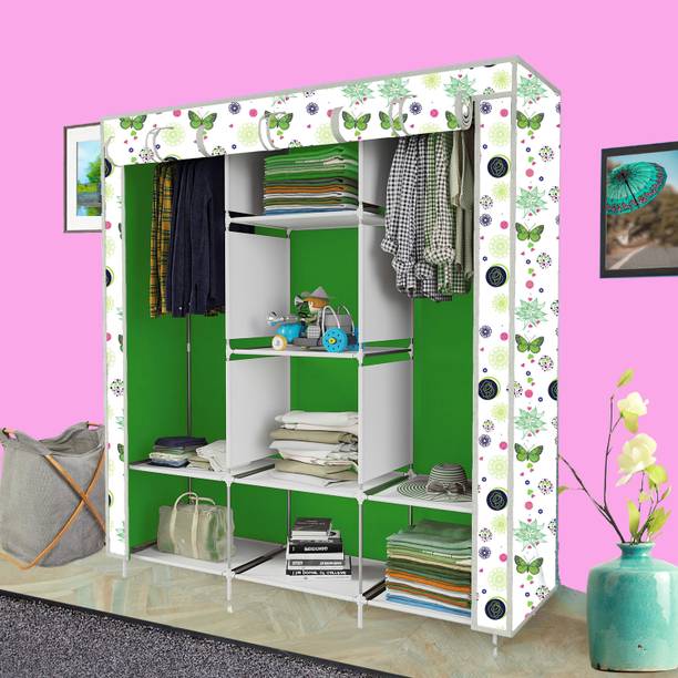 KushHome C1 Printed Wardrobe Carbon Steel Collapsible Wardrobe