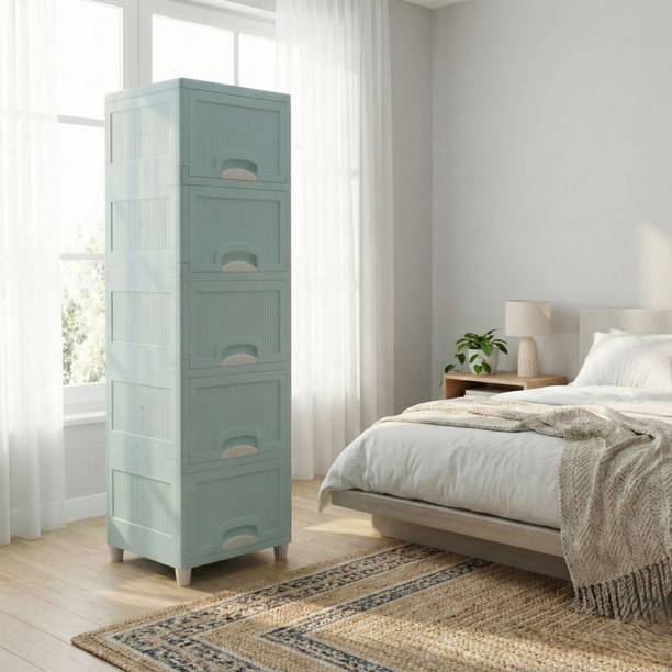 VISEMAN Multi layer Storage Cabinet for Compact Homes and Flats PP Collapsible Wardrobe
