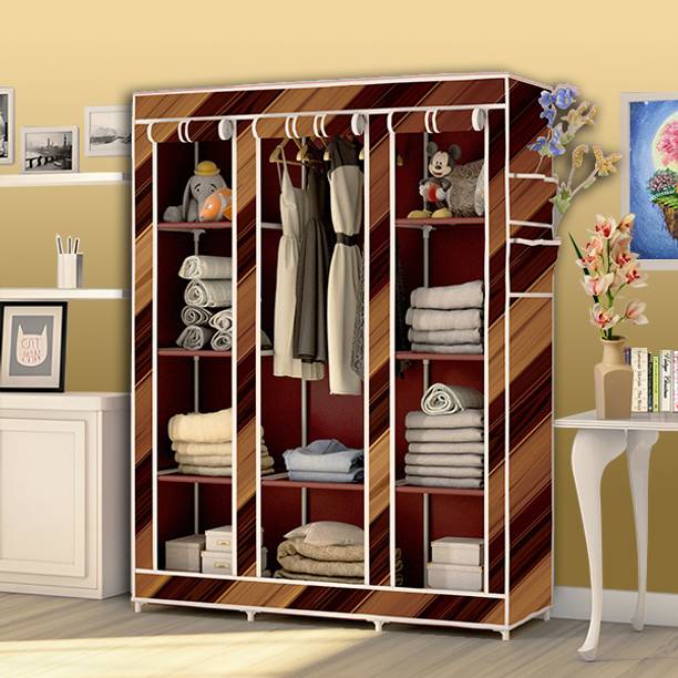 KushHome C2 Printed Wardrobe Carbon Steel Collapsible Wardrobe