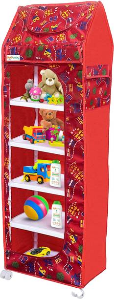 Oyo Baby Multipurpose Plastic Baby Almirah/Kids Wardrobe/Folding Almirah, 6 Shelves Cotton Collapsible Wardrobe