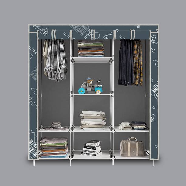 Lyzoo 3 door 8 Shelf Metal Almirah
