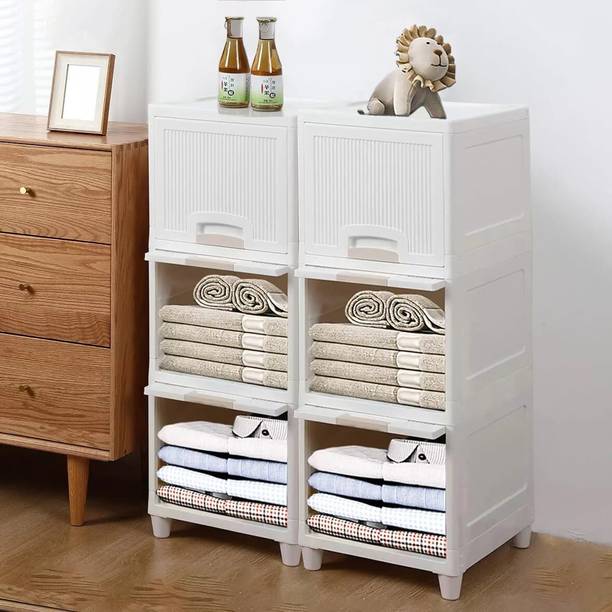 PYXBE 6 Door 6 Shelf Plastic,Bedroom/KidsRoom/Storage PC Collapsible Wardrobe